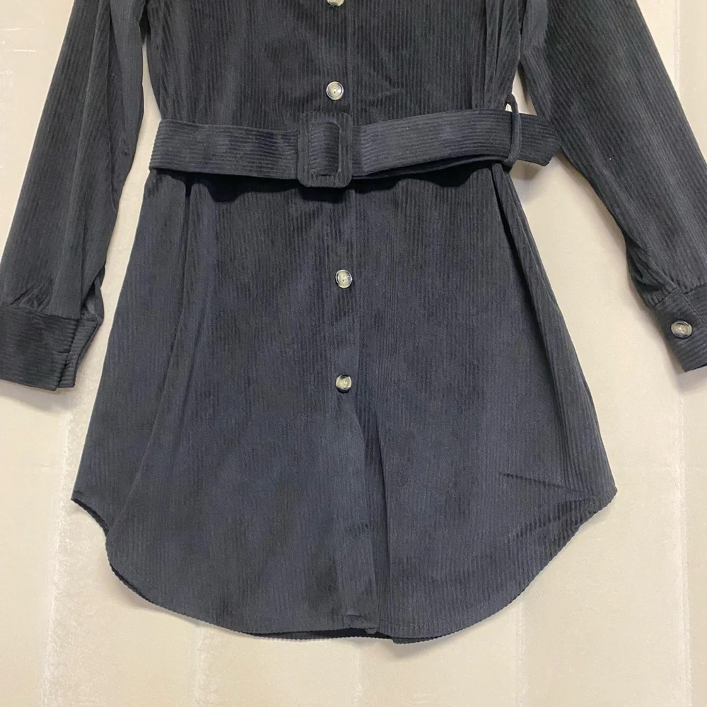 Maia Hemera Women’s Dress Small/Medium Corduroy Belted Designer Quiet Luxury